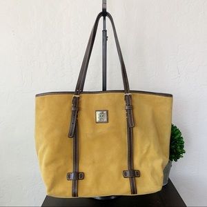 Dooney & Bourke Yellow Suede Tote Shoulder Bag